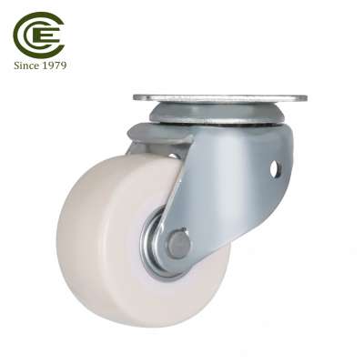 50mm Wheel Steel Plate Swivel PVC Caster Wheels For Stand Light Furniture