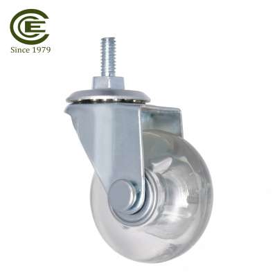 2 Inch Low Profile PVC Furniture Casters Wheels With 1/4 Inch Threaded Caster