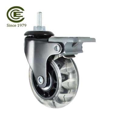 CCE Caster 2.5 Inch PVC Trolley Wheels With Brakes For Furniture