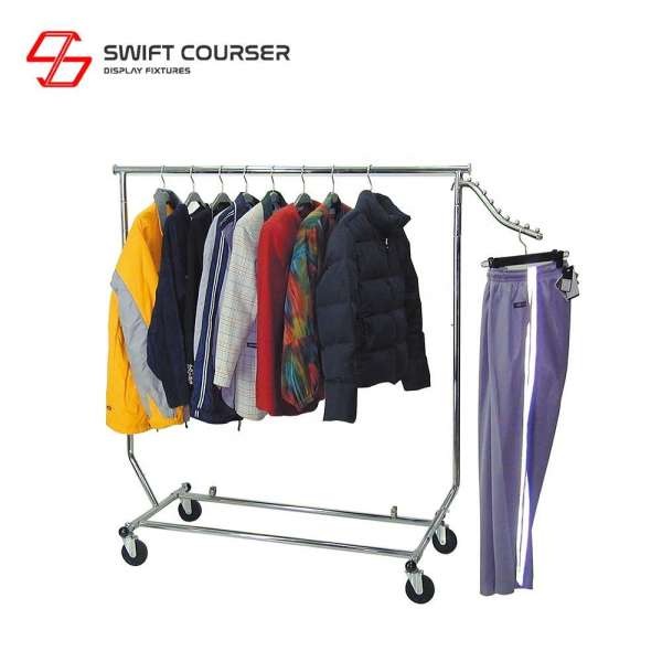 Indoor garment display rolling indoor clothes rack stand hangers and racks for room