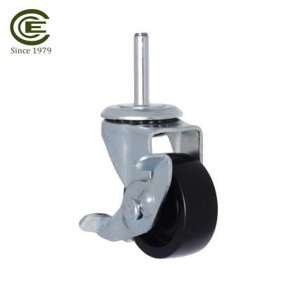 40mm Small Strong Wheels Flat Casters For Furniture With Side Brakes