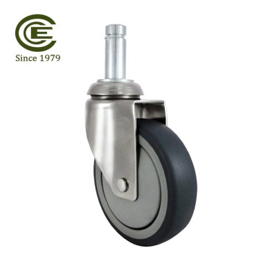 CCE Caster 5 Inch Hard Rubber Swivel Caster Stem Wheels Medical